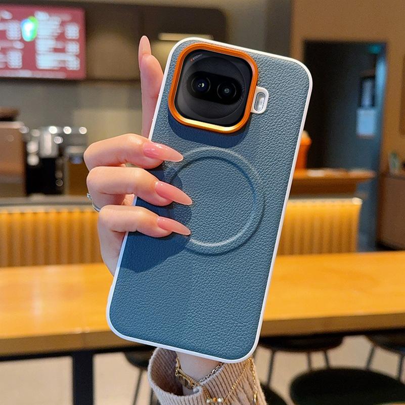 Telefoonhoes met Leertextuur Voor IQOO Z11 Turbo Z11x Z10 Turbo Pro + vivo IQOO 15 Ultra 15R 13 Verhoogde Camera Beschermhoes