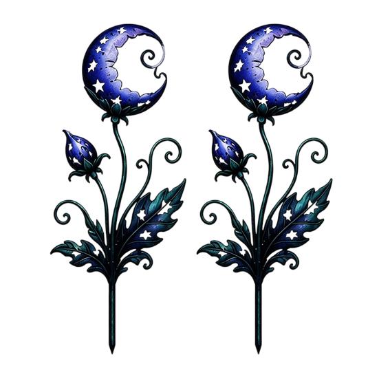 2D Sunflowers Garden Stake Retro Flat Metal Plant Decoration Carnivorous Flower Yard Art