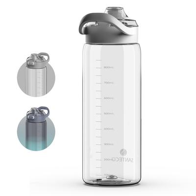 SANTECO Su Şişesi 1000ML Şişe 1 Litre BPA İçermez Ultra Hafif Taşınabilir Şık Taşıma Sapı Şık Spor Beyaz