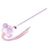 Pet Cat Tassel Playing Stick with Bell and Plush Ball Cat Interactive Training ToyPurple