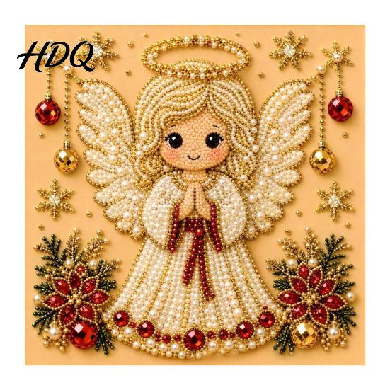 Kit Ornamento Casa Invernale Kit Pittura Perle Finte di Natale Arte 3D Fai da Te con Cornice Perline Artigianato per Adulti Principianti Decorazione Murale Festiva