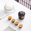 Portable Travel Tea Set: Teapot, Four Cups, and Storage Bag for Outdoor Camping.
