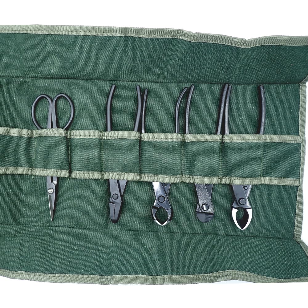 Wellvie Classy Bonsai Tool Set Knob concave wire bonsai scissors Bonsai care kit (5-piece set) cutter, cutter, cutter, pliers, - [Used]