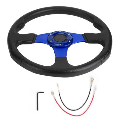 350mm14in Sportratt för racingbil Djup skål 6 bultar Universal Modifierad tillbehörBlå