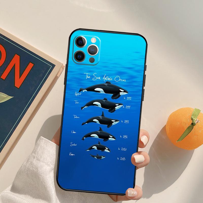 Orcas Killer Whales Case For iPhone 12 11 13 Pro Max Mini 7 8 Plus X XR XS Max SE 2020 Camera Protection Shell