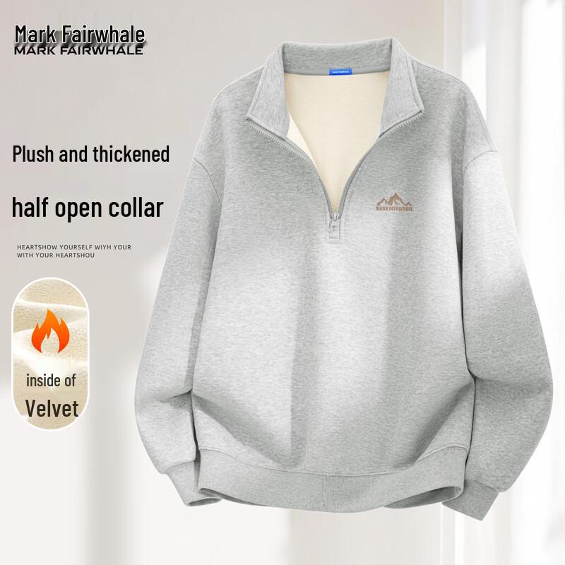 

MARK FAIRWHALE Men s Winter Half-Zip Fleece Stand-Up Collar Top L