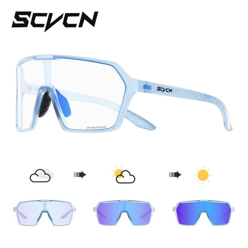 SCVCN Cycling Glasses Fashion Sunglasses for Men Photochromic Women Bike Mountain Road Bicycle Eyewear Cycle Goggles UV400 MTB