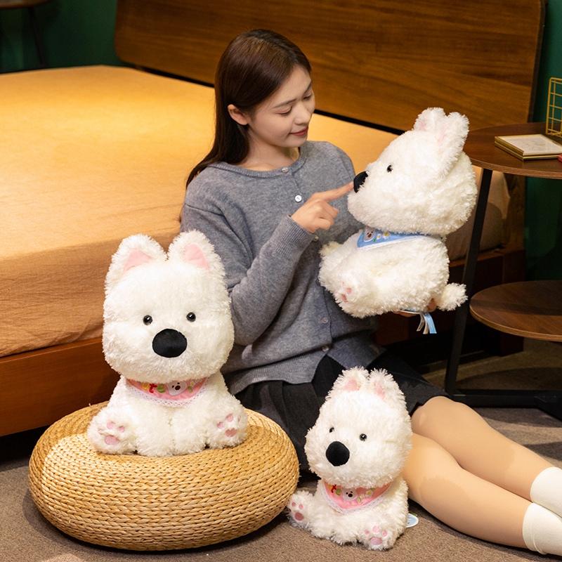 30/40cm Lovely White Dog Plush Toy Stuffed Animal West Highland White Terrier Plushies Cute Puppy Doll Gifts