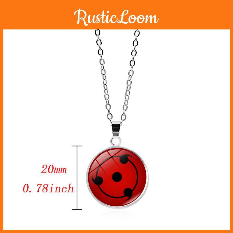 Fashionable Naruto Necklace Anime Pendant Nine Tomoe Rinne Sharingan With Stylish Crystal Inlay