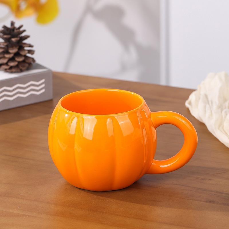 Halloween Ceramic Cute Pumpkin Mug Breakfast Cup Student Personalized Water Cup Coffee Cup Milk Cup For Daily Drinking