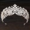 DIEZI Elegant Luxury Queen Princess Green Red AB Crystal Flower Tiara Women Wedding Party Baroque Crown Hair Dress Accessories