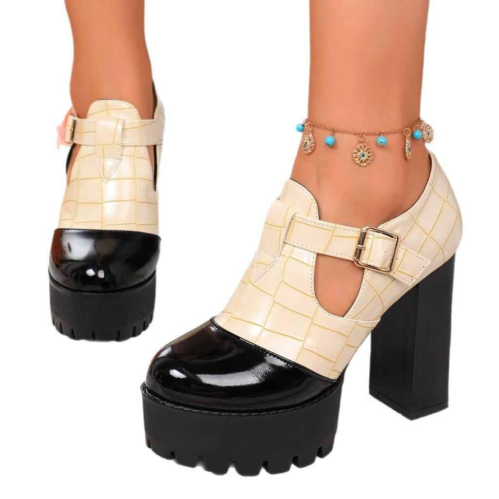 Niche light luxury 22 high-heeled soft leather retro single shoes low-top hair 22 years deep