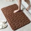 Embossed Cobblestone Rebound Fleece Bathroom Doormat - Water Absorbing Foot Pad