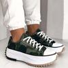 1 Pair Lady Casual Sneakers Non-slip Trendy Low-top Bandage Casual Canvas Sneakers