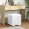 Stool White 41 x 41 x 40 cm PU Leather and Engineered Wood