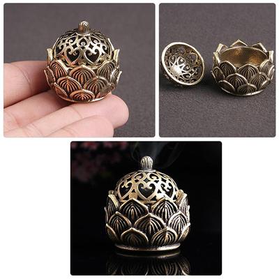 Small Lotus Incenser Holder Decorative Incense Burner Retro Copper Desktop Ornaments Decoration For Shop Office Home