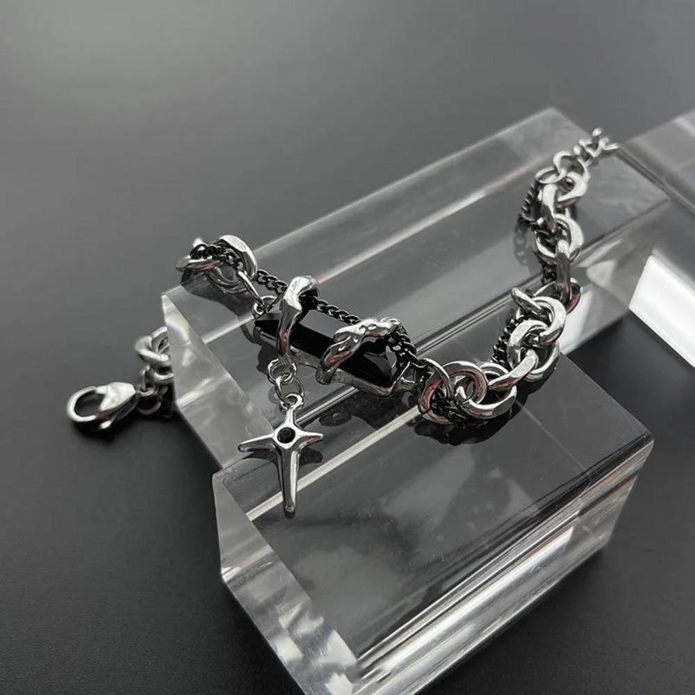 Adjustable Gothic Style Necklace Goth Chain Design Bracelet  Jewelry Accessories