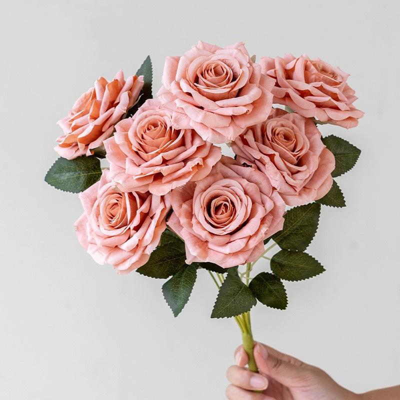 7 Голов Искусственная Алмазная Роза Искусственные Цветы Свадьба Украшение Гостиной Дорожка Направляющая Букет Роз Искусственные Цветы