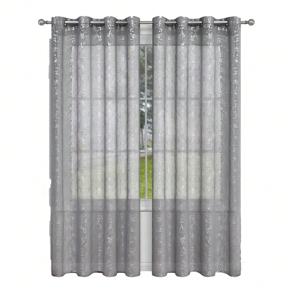 

1 шт. Уникальные полузатемняющие экраны для окон с серебряным крестом для спальни и гостиной 100X130cm&Grommet Top серый