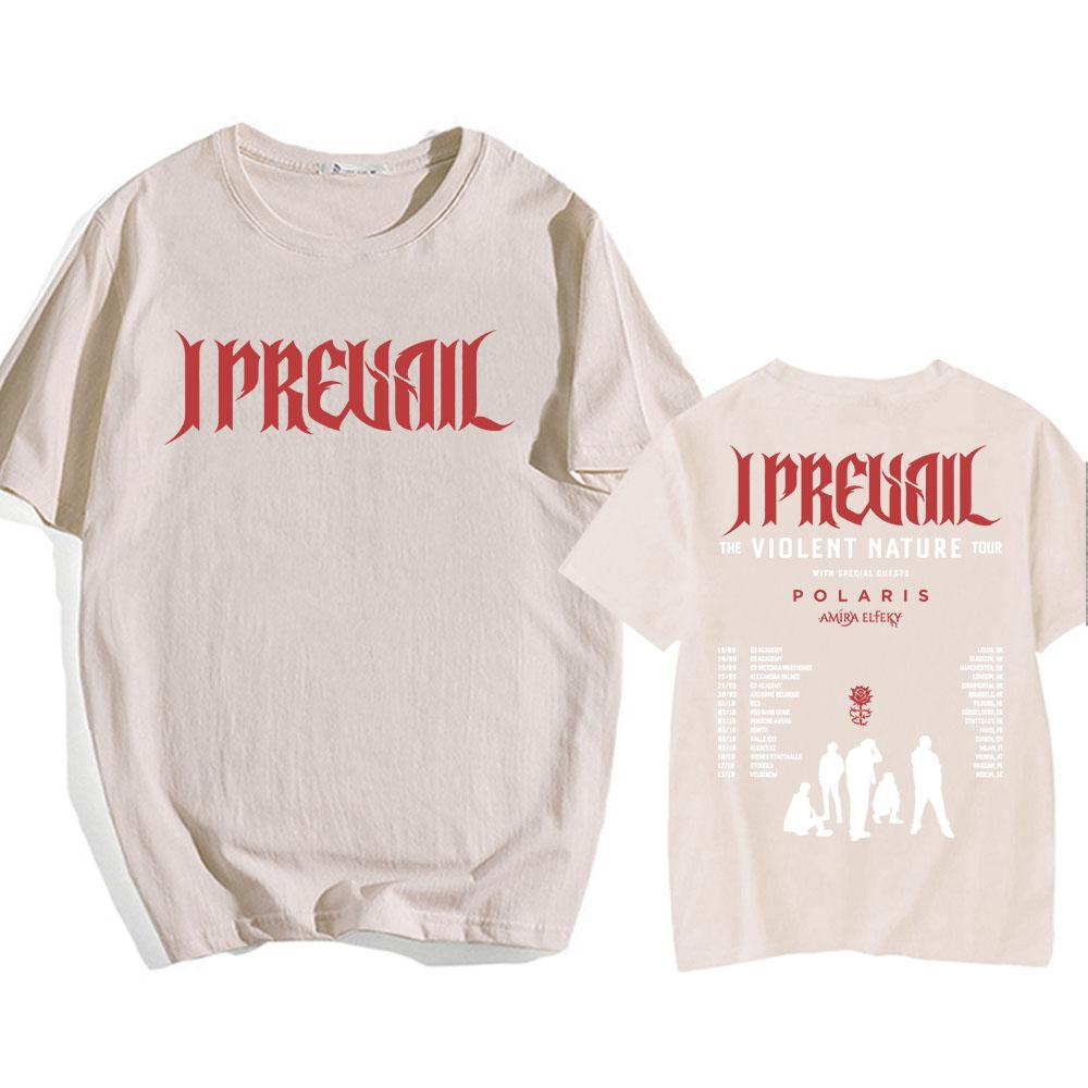 

I Prevail VIOLENT NATURE Tour 2026 T-shirt Unisex Streetwear Cotton Short Sleeve Loose Tshirts Punk Band Fashion Tees XXL