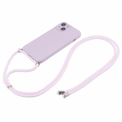 Pro iPhone 14 Pouzdro Pogumované TPU Kryt zadní části smartphonu s dlouhou šňůrkou