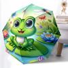 1pc Sturdy 8-Bone Auto Umbrella, Frog Umbrella, Digital Printed, Foldable Umbrella for On-the-Go Outdoor Use