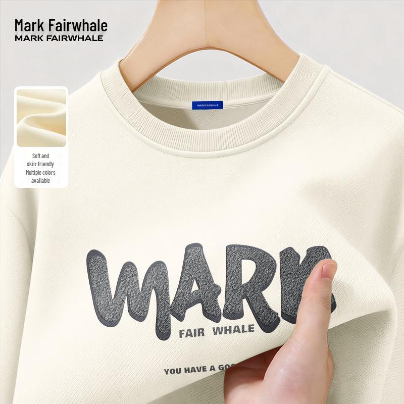

MARK FAIRWHALE Men s Letter Print Heavyweight Sweatshirt 5XL