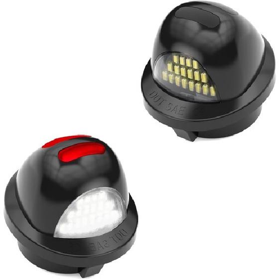 License Plate Light White LED Tag Lights Red Neon Tube Plates Lamp Lens Black