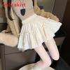 Cotton Blend Puff Skirt For Women With Bowknot Pattern For Autumn Winter Fashion