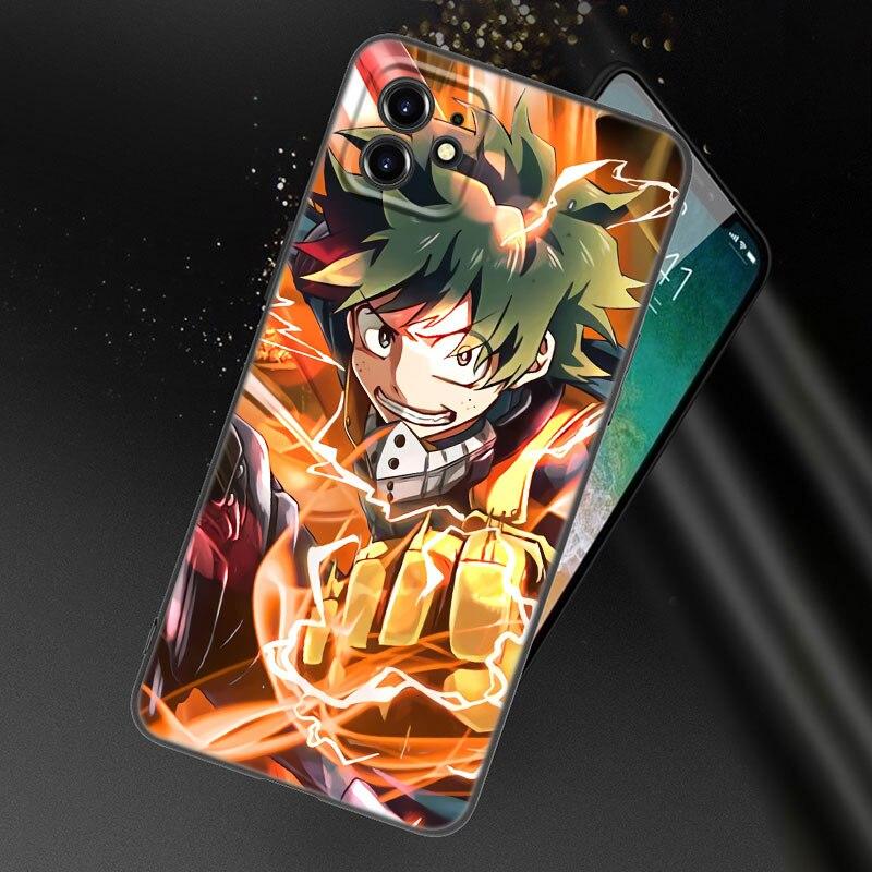 Pouzdro na telefon My Hero Academia pro Apple iPhone 13 12 Mini 11 Pro XS Max XR X 8 7 6S 6 Plus SE 2022 2020 5S 5 Měkký TPU Černý Kryt