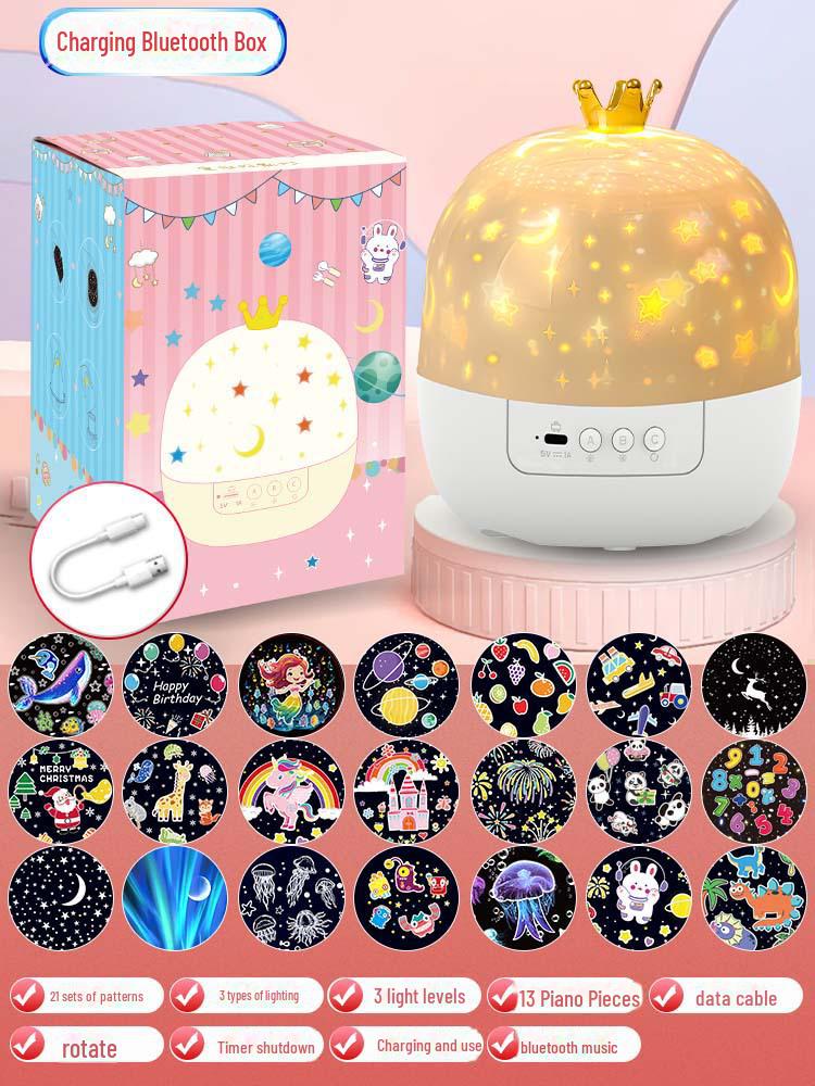 Dreamy Rotating Starry Sky Music Projector Lamp for Kids' Bedroom