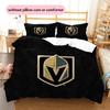 Ensemble de couette à motif Vegas Golden Knights2 Décoration de maison Cadeau (1 * housse de couette + 2 * taie d'oreiller sans garnissage)