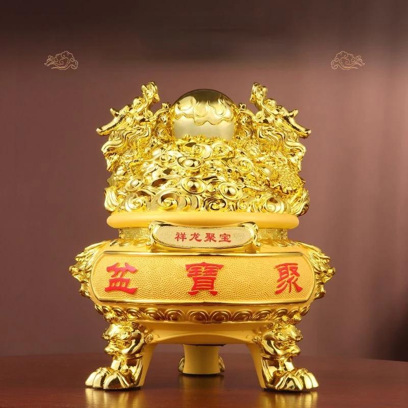 

Смола Treasure Bowl Deposit Pot гостиная офис Юаньбао Скульптура Ремесла домашний декор Подарок на новоселье Аксессуары Фэн-шуй