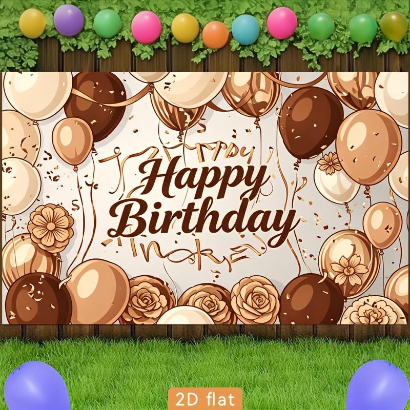 Send a 2D banner 2D flat banner 1 piece polyester background color brown floral balloonszyc