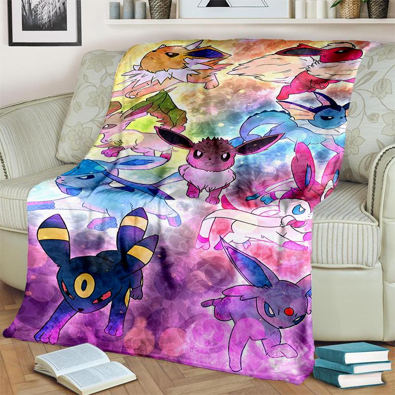 2025 New Cute Pikachu Pokemon Cartoon Gift Soft Plush Blanket,Flannel Throw Blanket for Living Room Bedroom Bed Sofa Cover Kids