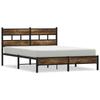 Bed Frame Without Mattress with Headboard Smoked Oak Finish 140 X 190 Cm