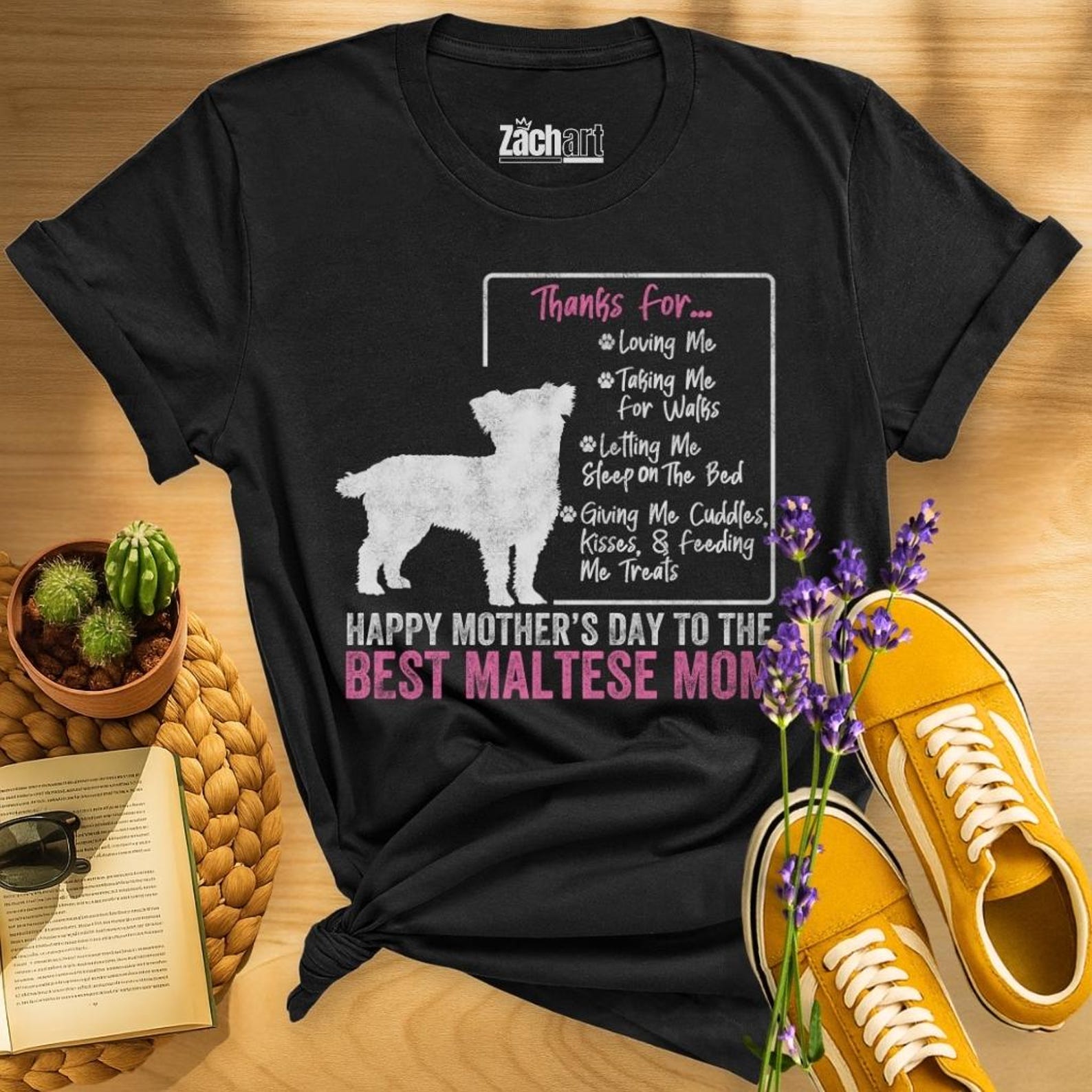 Happy Mother s Day To The Best Maltese Mom Shirt, Maltese Mom Gift, Cute Mothers Day Maltese Mom Shirt, Maltese Mama Mothers Day Gift L