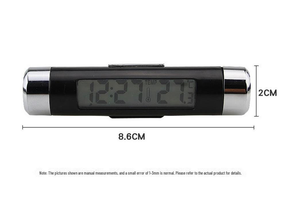 LED Backlit Car Air Vent Clip Clock & Thermometer with Time and Temperature Display