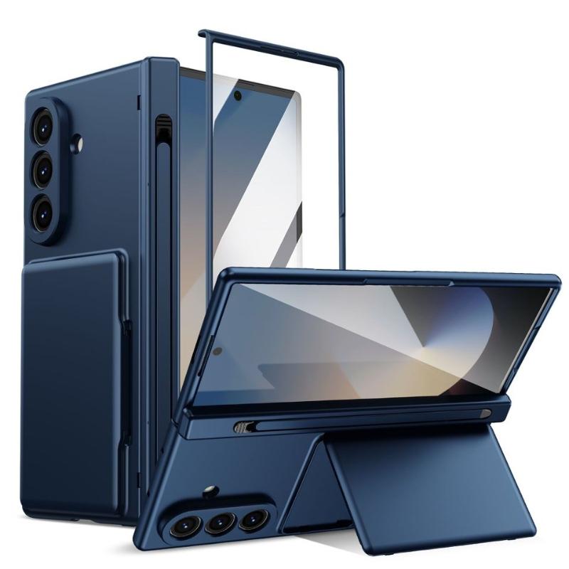Card Holder Hinge Protection Case for Samsung Galaxy Z Fold 8 Wide Ultra 7 6 5 Phone Cover with Stand & Pen & Screen Protector