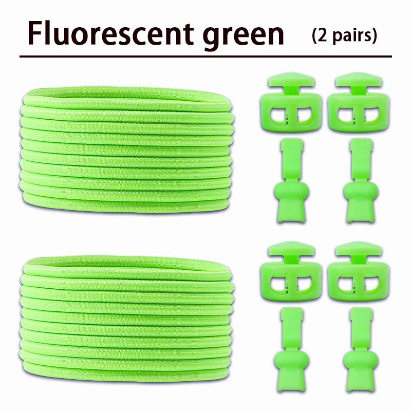 2 Pair round Elastic Shoelaces for Kids & Adults No-Tie Lock Shoelace Sneakers Quick-Lock Shoe Laces Accessory Pack