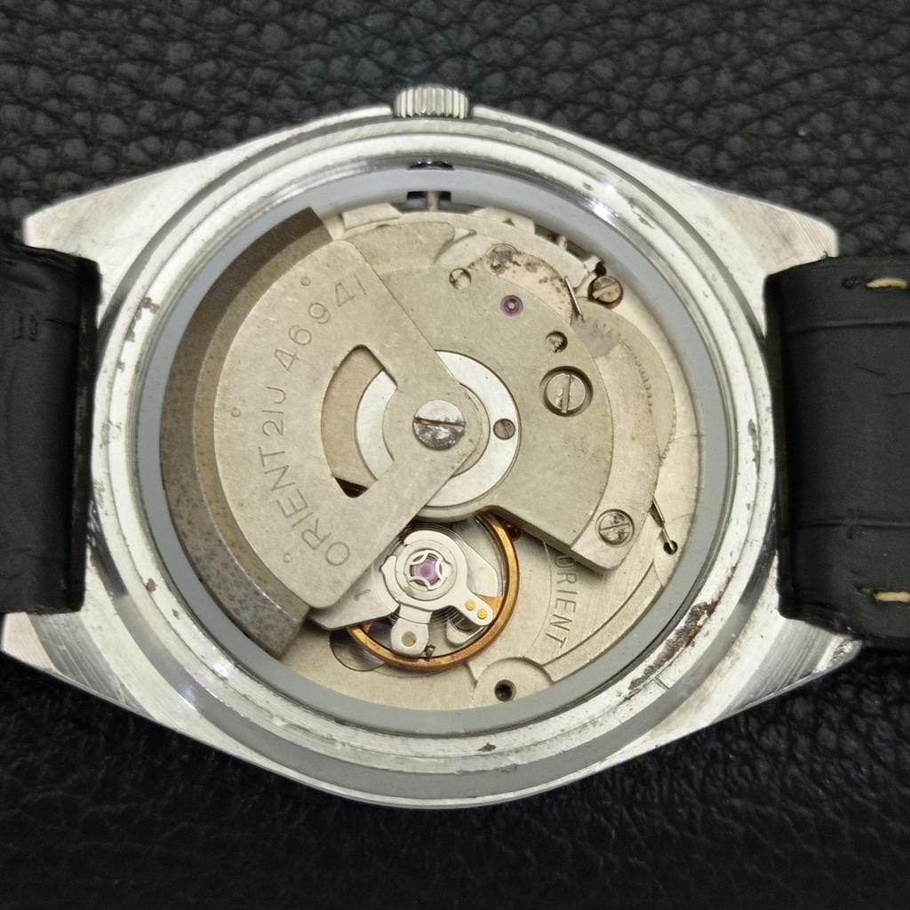 Orient AUTOMATIC 46941 JAPAN MENS VINTAGE BLACK COLOR DIAL WATCH A701830-5 R207-a701830
