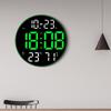 12 Inch Wall Clock Colorful Ambient Light Digital Clock Remote Control Large Screen Living Room Dual Alarms LED Alarm Clock