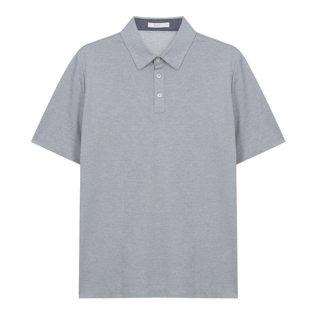 BASSO Minimal Silky Short Sleeve Collared T-Shirt (Bsy2Kt54A)