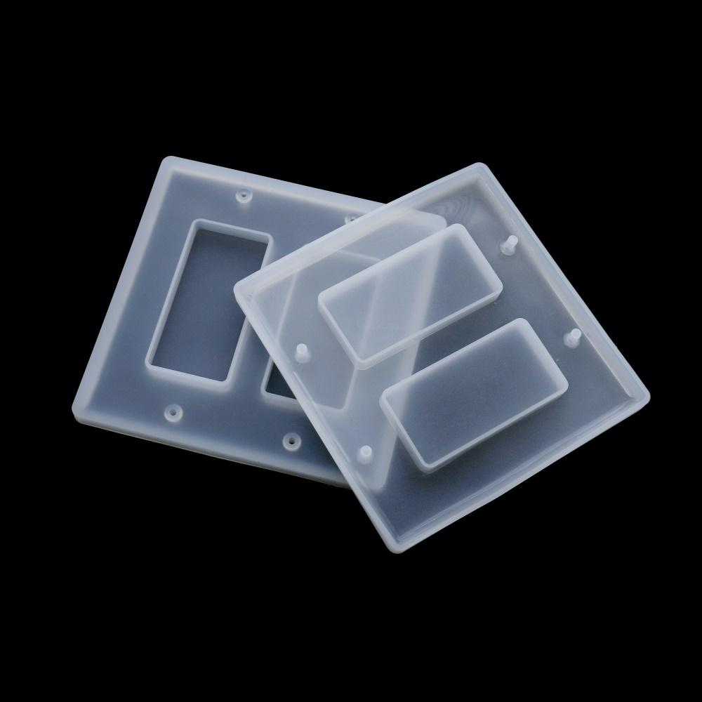 1pcs Light Switch Cover USB Socket Panel Silicone Casting Mold Transparent Epoxy Resin Mold For DIY Home Decor Craft Making Tool