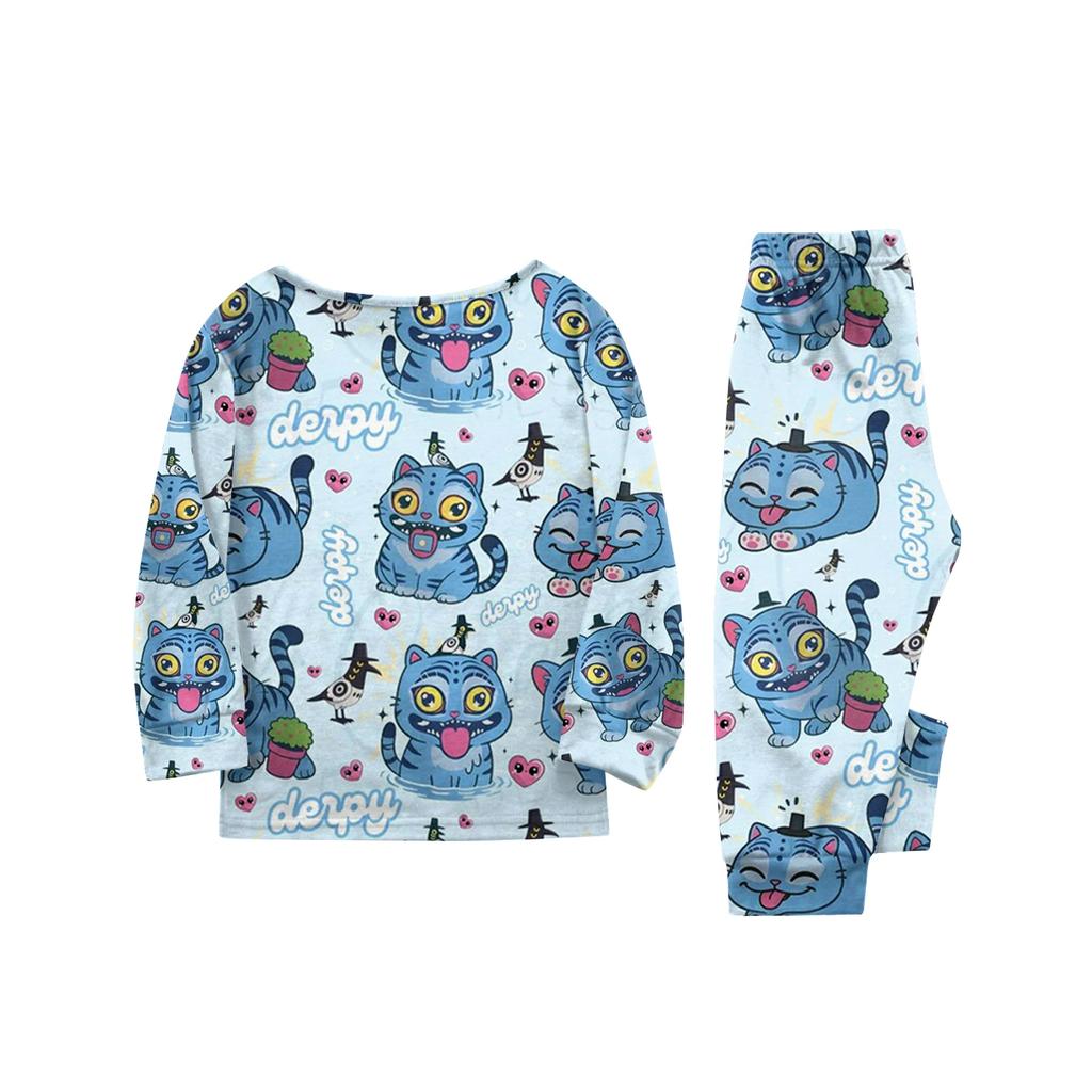 Prints Family Matching Long Sleeve Tops+Pants Set Family Matching Sets