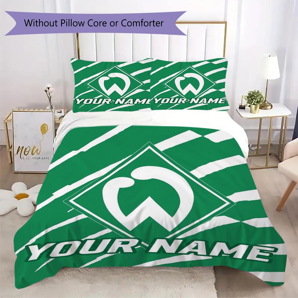 Custom Name SV Werder Bremen Pattern Bedding uilt Set uilt Cover Pillowcase Home Decoration Birthday Gift (1*duvet cover+2*pillowcase without core)