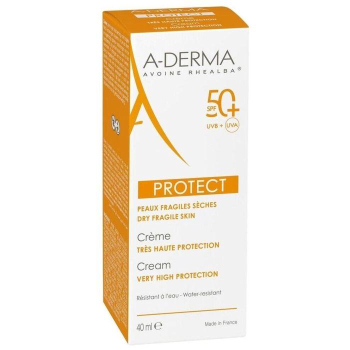 Crème Solaire - Aderma - Protect Crème Très Haute Protection - SPF50+ - 40ml - Résistante à l'eau
