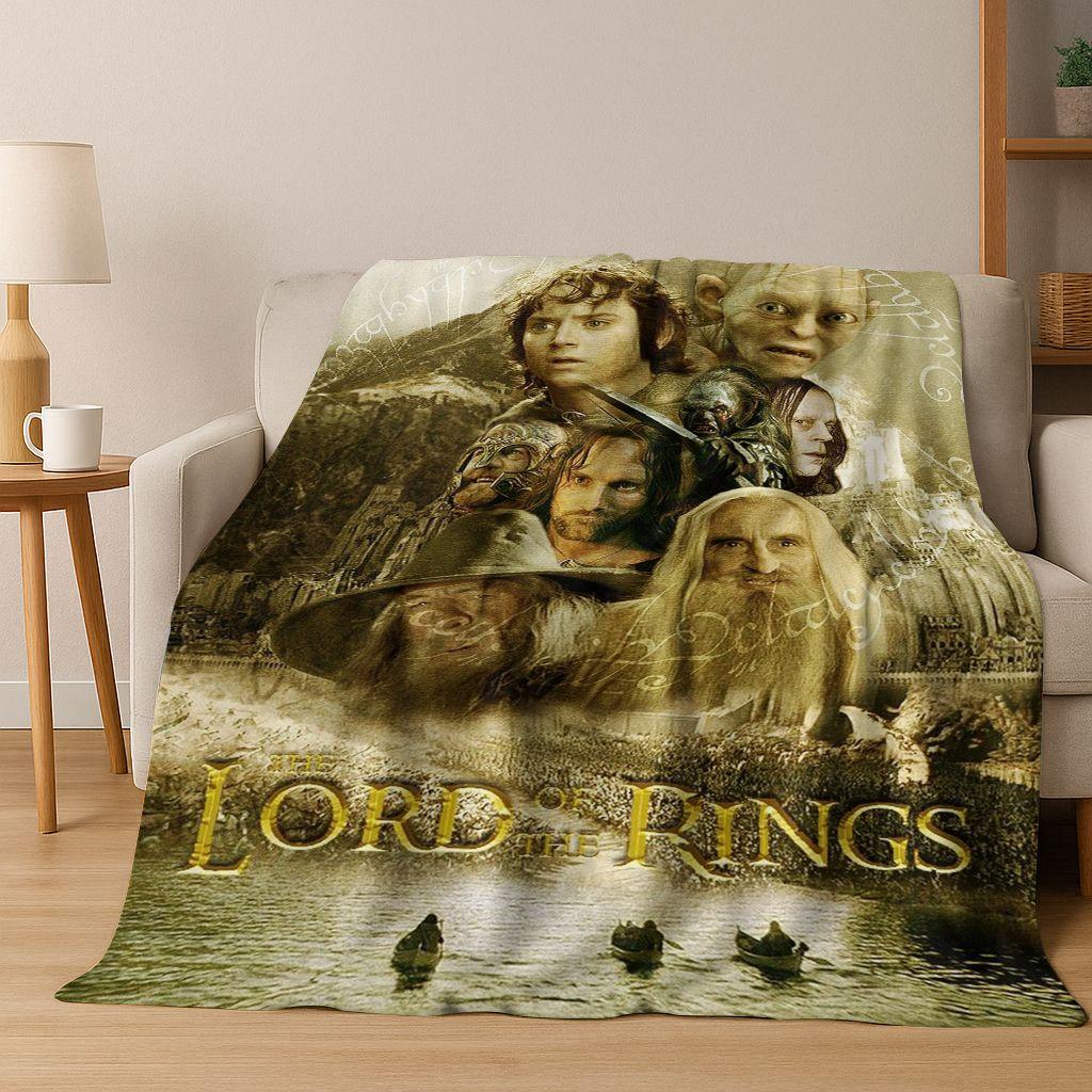 Classics L-Lord of The Rings H-Hobbit Movie Flannel Blanket,Warm and Cozy Soft Throw Blanket for Home Bedroom Bed Sofa Cover Kid