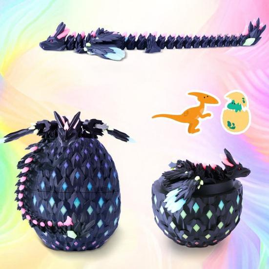 Ou de Dragon Imprimat 3D cu Dragon în Interior Decorațiune de Masă Fantezie Animal Articulat Jucărie Antistres Articol de Colecție Umpluturi Ciorap Crăciun pentru Copii