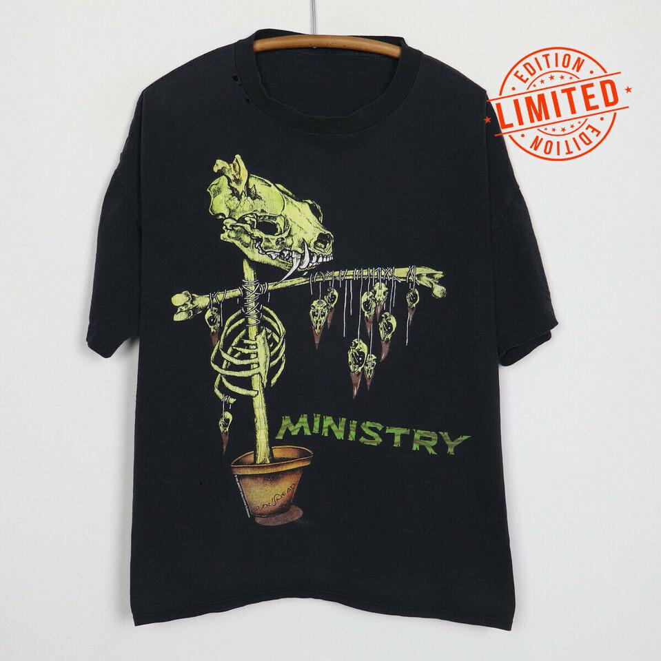 

Vintage 1992 Ministry Scarecrow Pushead Shirt S-4XL Unisex T-Shirt L